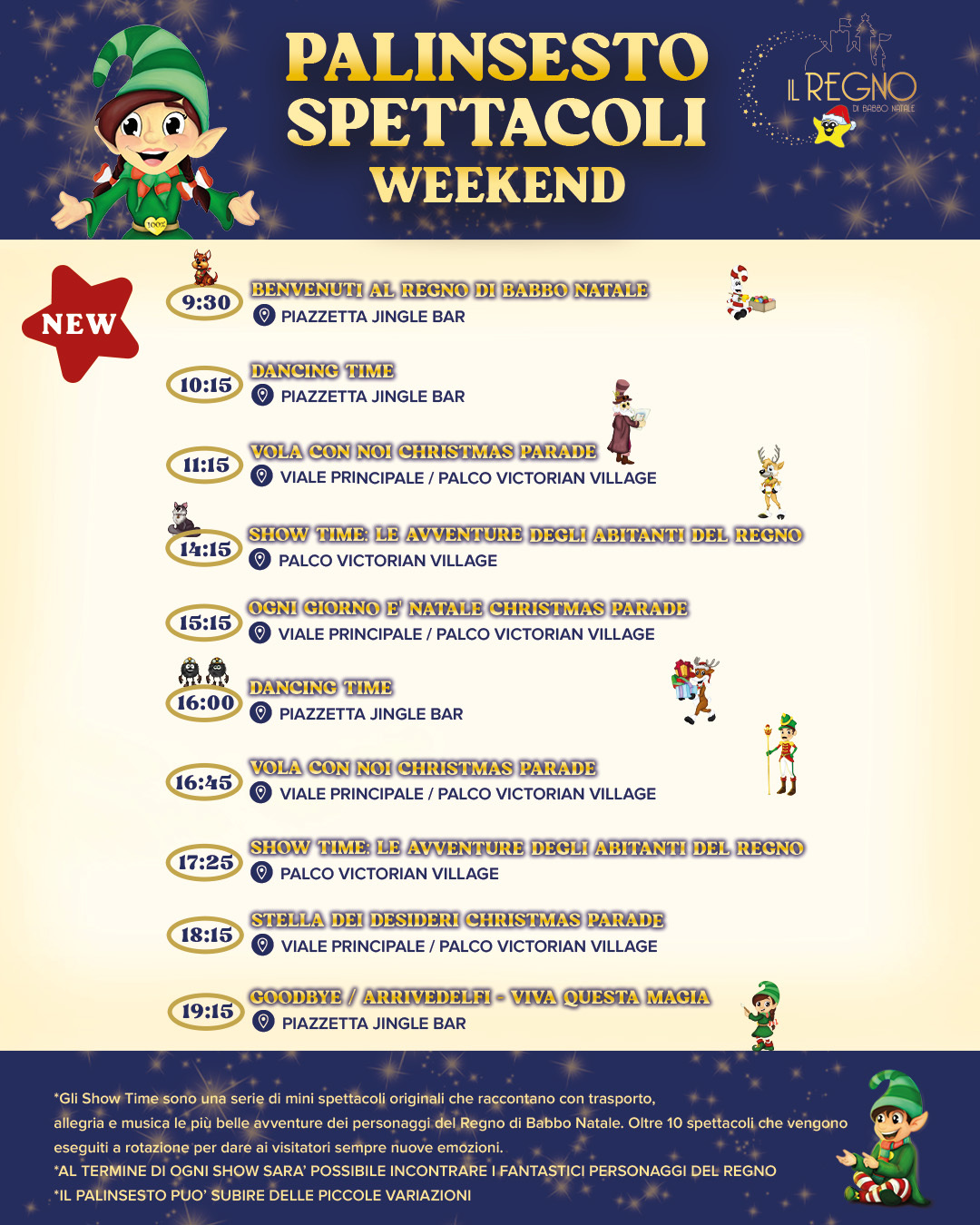 Palinsesto weekend Regno di Babbo Natale