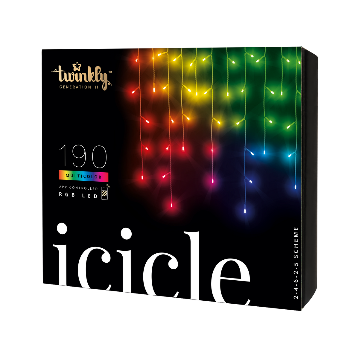 Twinkly ICICLE Luci di Natale Smart 190 Led RGB II Generazione